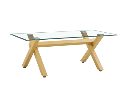 Table Basse Ixe Bois et Verre Transparent 120x60x45 Cm