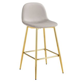 Lot De 2 Tabourets De Bar Scandinave Pied Gold Velours