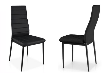Lot De 2 Chaises Tolia Métal Noir Simili Cuir