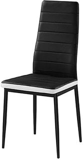 Lot De 2 Chaises Tolia Métal Noir Simili Cuir