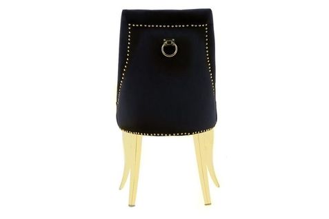 Lot De 2 Chaises Anneau Capitonnées Et Cloutées Gold Velours