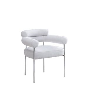 Lot De 2 Chaises Bulle Avec Accoudoirs Velours et Pieds Chrome 72x60x77 Cm