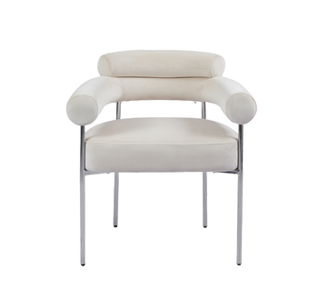 Lot De 2 Chaises Bulle Avec Accoudoirs Velours et Pieds Chrome 72x60x77 Cm