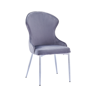 Lot De 2 Chaises Hilton En Velours et Pieds Chrome – Style Chic Et Moderne