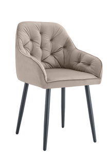 Lot De 2 Chaises Jade Métal Noir Avec Accoudoirs En Velours 53,5x53x84 Cm