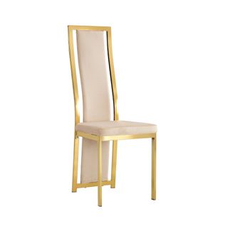 Lot De 6 Chaises Velours Beige Structure Gold – Dana