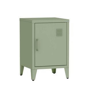 Table De Chevet En Acier Vert. 1 Porte. Casier. Chambre Enfant