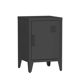 Table De Chevet En Acier Noir. 1 Porte. Casier. Chambre Enfant