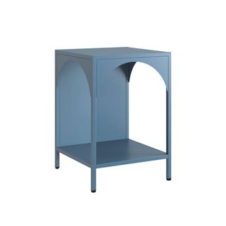 Table De Chevet. Table D'appoint En Acier Bleu
