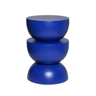 Table D'appoint. Bout De Canapé. Table De Chevet En Métal. Bleu. Coumba. Ø32 X H 46.5cm