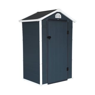 Abri De Jardin Plastique 1.39 M². Anthracite. Structure Aluminium. 134 X 104 X 204cm