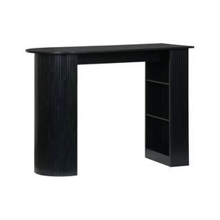 Table Bar. Table Haute De Cuisine Table D'appoint Décor Bois Avec Rangements. 3 Étagères. 120 X 55