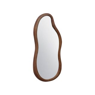 Miroir Organique Austin En Bois D'hévéa. Couleur Noyer. 70 Cm
