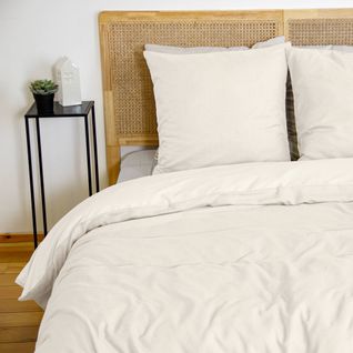 Parure De Lit Espiga Crème 2 Places. Réversible. Bi-matière. 240 X 220 Cm