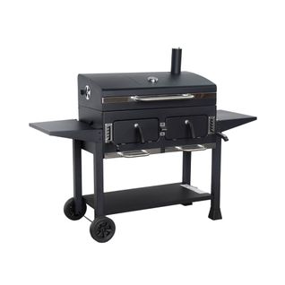 Barbecue Grill Charbon De Bois - Bernard XL Noir - Avec Récupérateur De Cendres. Aérateurs. Bac