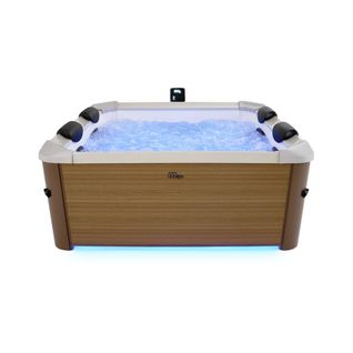 Spa Rigide 6 Places Hydromassages. 4 Coussins. Oslo Amber. L 160 X P 160 X H 65 Cm. Beige