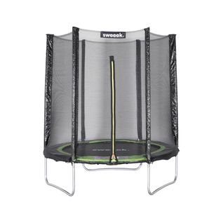 Trampoline Rond D. 180cm Vert Avec Son Filet De Protection - Cassiopée - Trampoline De Jardin 2m-