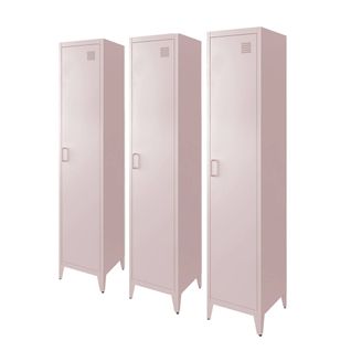 Armoire Chambre Enfant En Acier Rose. 4 Espaces De Rangement. Casier. L 38 X P 38 X H 180 Cm