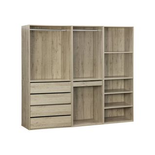 Kit Dressing Modulable Avec 3 Éléments. Étagères. Tiroirs. Penderie. Porte Pantalons. Coloris