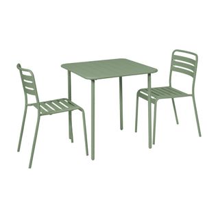 Table De Jardin Métal + 2 Assises Vert Amélia