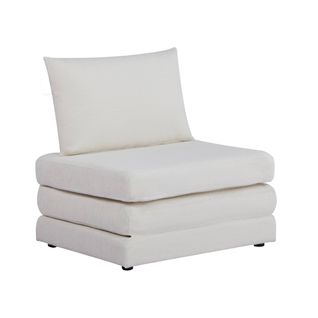 Chauffeuse Matelas Convertible Blanc Cassé Tissu Chenille 1 Place Fold