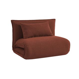 Chauffeuse Convertible 1 Place En Bouclette Texturée Terracotta L 99 X P 80 X  H 66 Cm - Fleeep