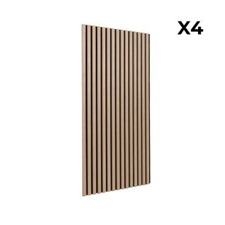 Set De 4 Panneaux Muraux Décoratifs En Feutrine Et Mdf Chêne 60x120cm - Kyoto
