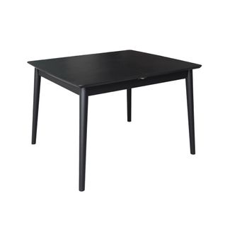 Table à Manger Rectangulaire Extensible Bois D'hévéa Et Placage Chêne Noir 4-6 Places - 110/140 X