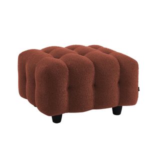Pouf. Module Pour Canapé. Repose-pieds Pour Canapé 3 Places En Bouclette Texturée Terracotta L 69 X
