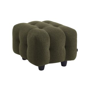 Pouf. Module Pour Canapé. Repose-pieds Pour Canapé 2 Places En Bouclette Texturée Kaki L 69 X P 59