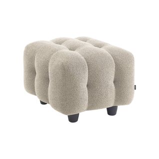 Pouf. Module Pour Canapé. Repose-pieds Pour Canapé 2 Places En Bouclette Texturée Beige L 69 X P 59