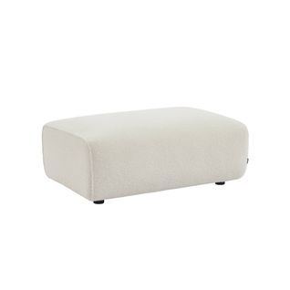 Pouf. Module Pour Canapé. Repose-pieds Pour Canapé 3 Places En Bouclette Crème. L 102 X P 70 X H