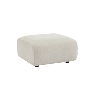 Pouf. Module Pour Canapé. Repose-pieds Pour Canapé 2 Places En Bouclette Crème. L 76 X P 70 X H