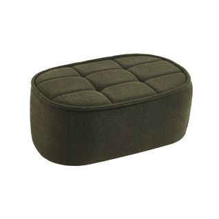 Pouf. Repose-pieds Pour Chauffeuse 1 Place Boni Bouclette Texturée Kaki L 91 X P 63 X H 40cm - Boni