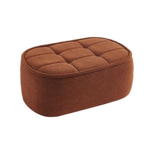 Pouf. Repose-pieds Pour Chauffeuse 1 Place Boni Bouclette Texturée Terracotta L 91 X P 63 X H 40cm