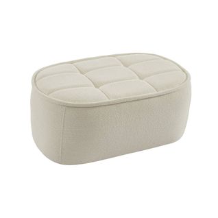Pouf. Repose-pieds Pour Chauffeuse 1 Place Boni Bouclette Texturée Blanc Cassé L 91 X P 63 X H 40cm