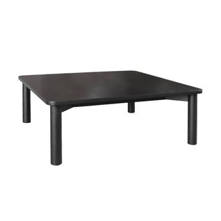 Table Basse Carrée Bois D'hévéa Placage Chêne Noir - 100 X 100 X 35 Cm - Solène