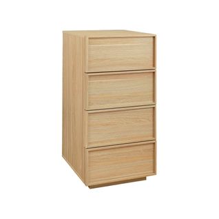 Commode Chiffonnier Naturel 4 Tiroirs Effet Bois - L 48 X P 43 X H 98.5cm - Kuba