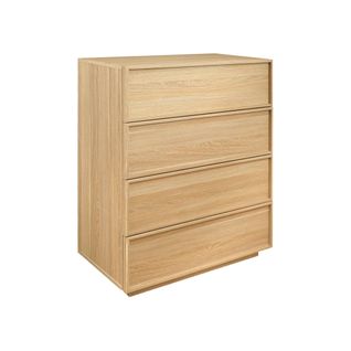Commode De Rangement Effet Bois Naturel  4 Tiroirs L 80 X P 43 X H 98.5cm - Kuba