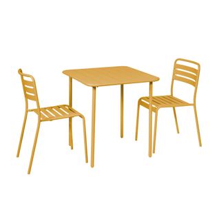 Table De Jardin Métal + 2 Assises Ocre Amélia