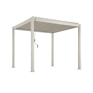 Pergola Bioclimatique Aluminium Beige Triomphe 3x3 M Lames Orientables