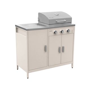 Barbecue Gaz 3 Brûleurs. Beige. 3 Portes Et 2 Espaces De Rangement