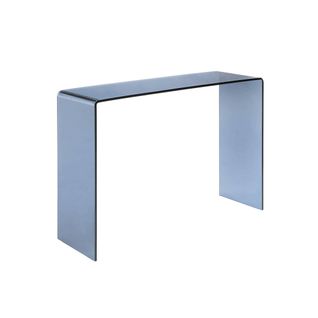 Console Rectangulaire En Verre Trempé 110cm Bleu Gris - Glintz