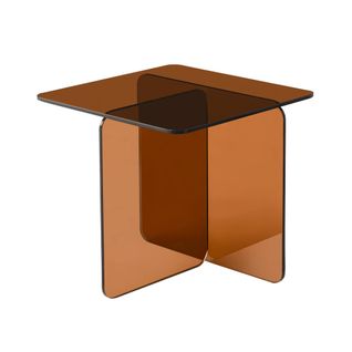 Table Basse Carrée En Verre Trempé 50cm Ambre - Glintz