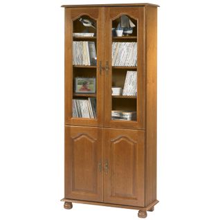 Bibliothèque 4 Portes Chêne Rustique 6 Niches L 82.4 H 182.2 P 33 Cm