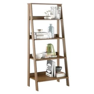 Etagère Escalier 4 Niches Chêne Largeur 61 Hauteur 140.3 Profondeur 40 Cm