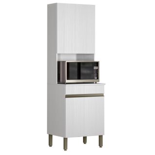 Colonne De Cuisine Micro-onde Blanc 2 Portes 5 Niches L 60 H 193 P 53.5 Cm