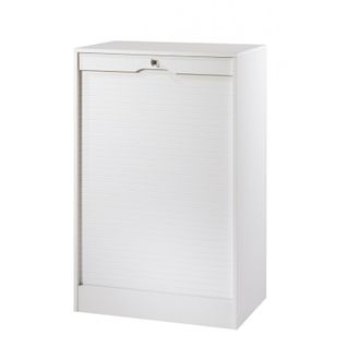 Classeur à Rideau 8 Tablettes Multi Coloris L 70 Cm H 108 Cm P 44 Cm - Coloris: Blanc