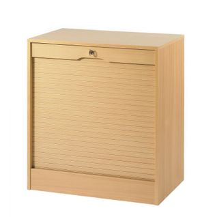 Classeur à Rideau Largeur 70 Cm Hauteur 76 Cm 8 Niches 2 Kits Ds - Coloris: Hêtre