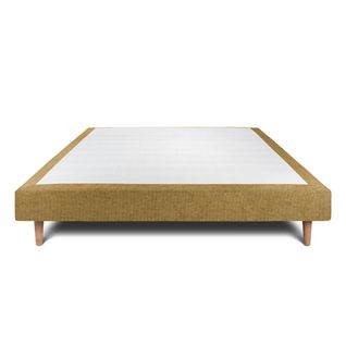 Sommier Tapissier Tissu Jaune 140x200 H29cm